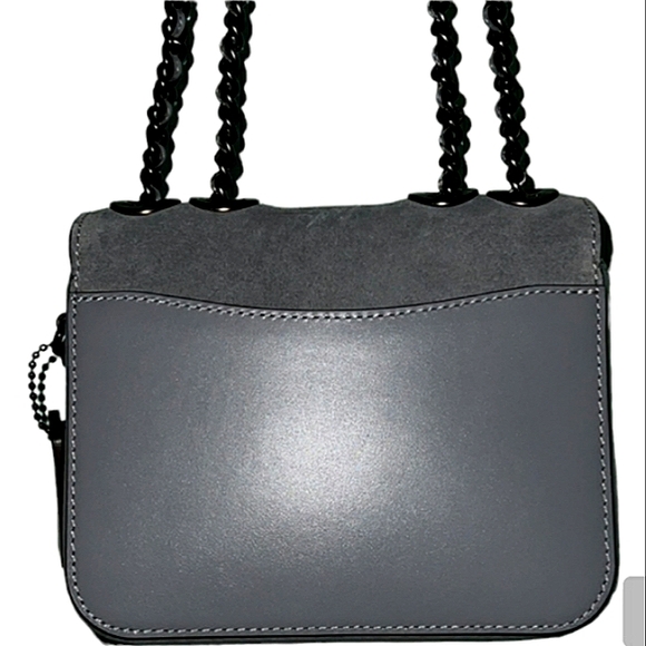 COACH MADISON GRAY PEBBLE LEATHER & SUEDE CROSSBODY BAG NWT W/DUSTBAG RARE - Picture 10 of 16